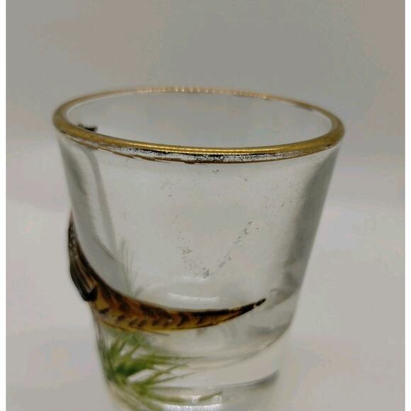 3-D Glass Shotglass - Pheasant Bird Shot Glass - Picture 4 of 7